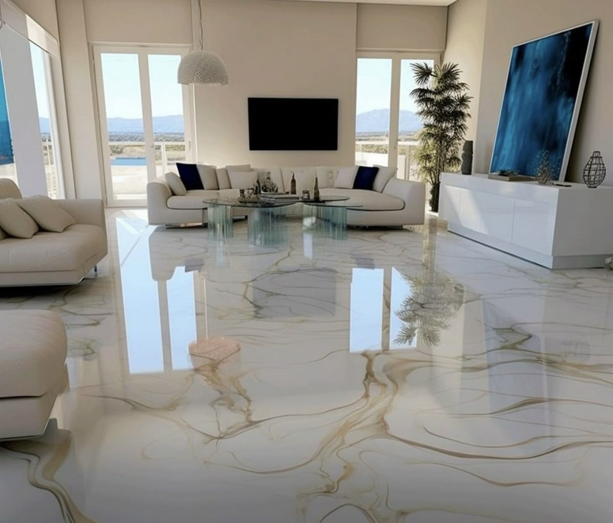 Golden White Floor Marble